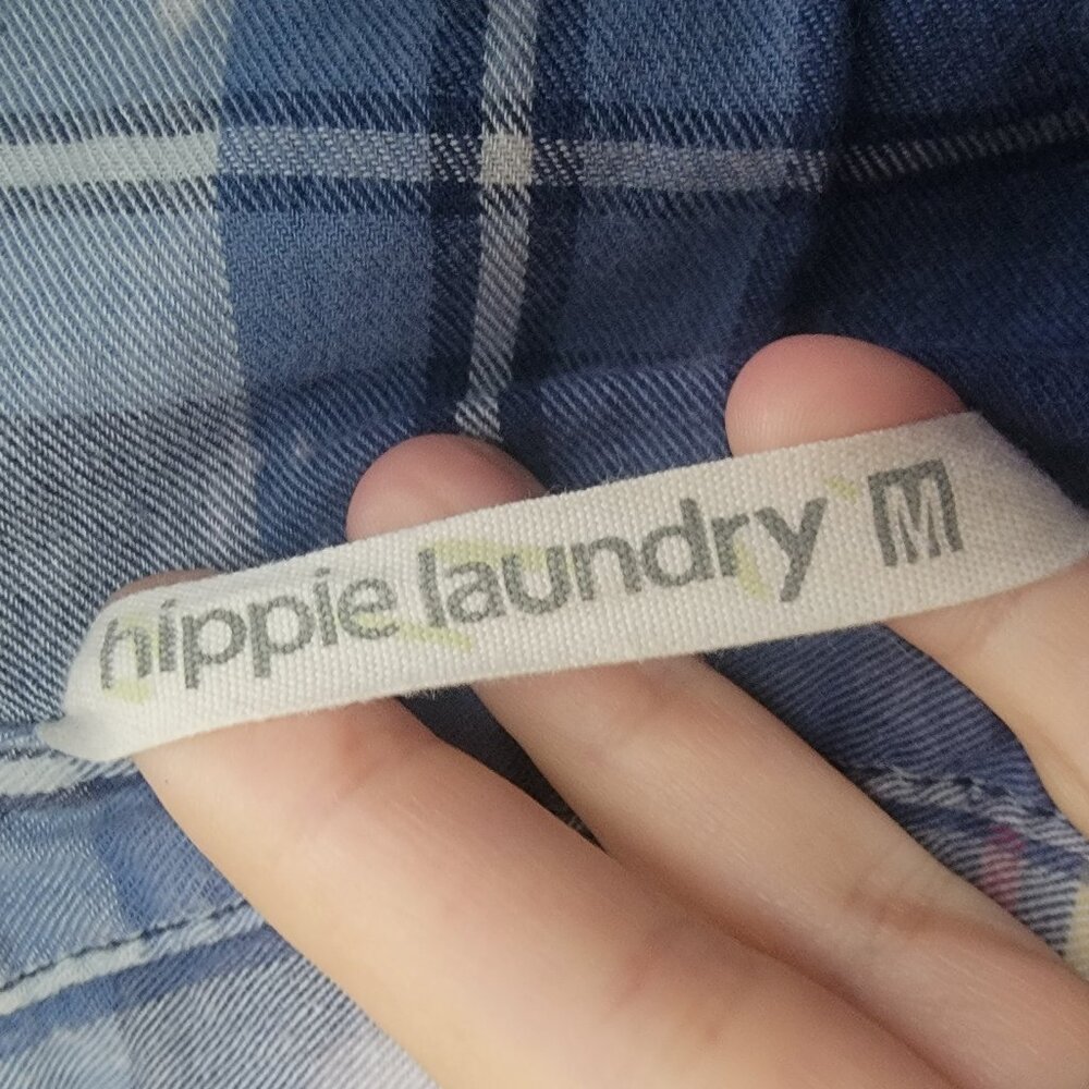Hippie Laundry Plaid Flannel Bleached Button Up - Picture 3 of 3